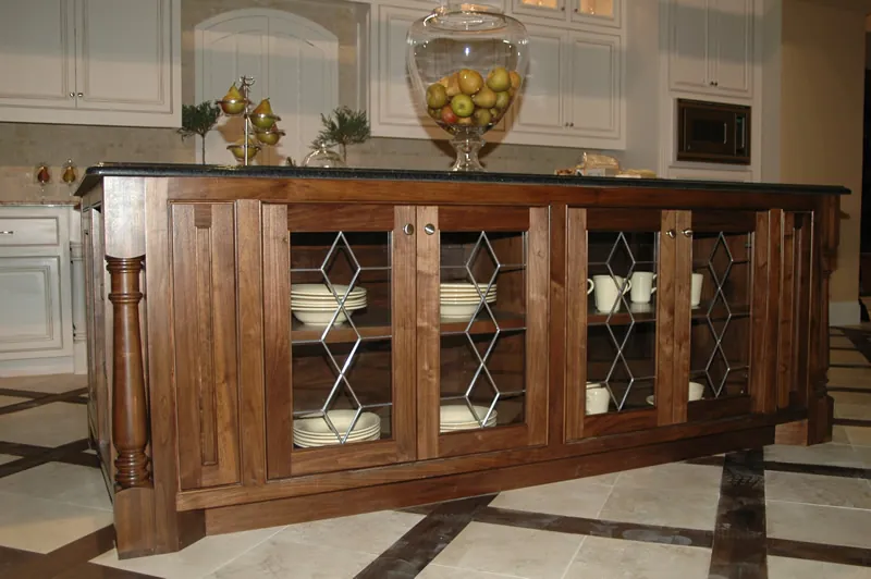 AD rich walnut kitchen island